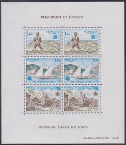 MONACO Sc # 1180a CPL MNH SHEET of 2 SETS, EUROPA 1979,  TRANSPORTATION