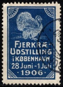 1906 Denmark Poster Stamp Poultry Exhibition in Copenhagen June 28 - July 1