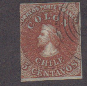 Chile - 1853 - SC 1 - Used - 3 margins