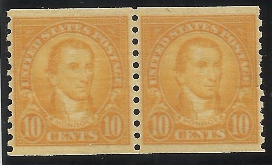 603  10c Coil Pair MNH F/VF Centering