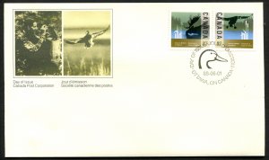 1205a Canada 36c Wildlife Conservation pair Official FDC