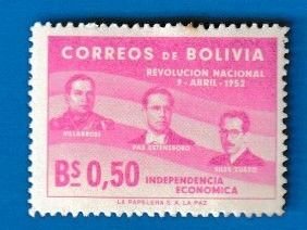 BOLIVIA SCOTT#378 1953 1ST. ANN. OF NATIONAL REVOLUTION - MNH