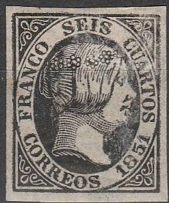 Spain #6 F-VF Unused CV $375.00 (C2965)