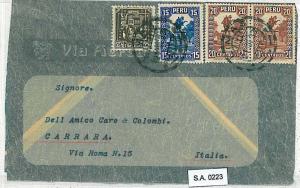 INCA \ BIRDS : POSTAL HISTORY : PERU - AIRMAIL COVER to ITALY 1933