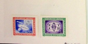 Romania Sc 1873-4 MNH Set of 1966 - Metric System symbols