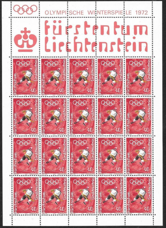 LIECHTENSTEIN (80) All different Sheets of stamps ALL Mint Never Hinged