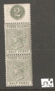 Turks Islands 1885-1895 Queen Victoria Blocks,Sc 48a//53,VF MNH**OG