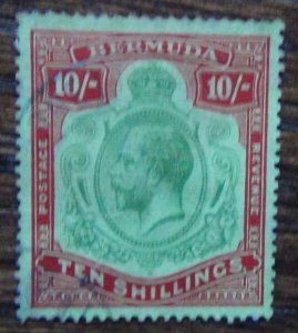 Bermuda 1924 10s Green & Red Used