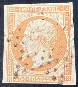 France #18 used Napoleon III 40c orange 1853