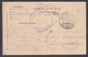 Germany, 1915 Kraftwagenparr Der Marine Stampless Feldpost PPC