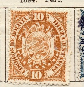 Bolivia 1894 Early Issue Fine Mint Hinged 10c. 106752