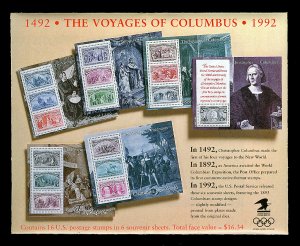 Scott 2624-2629 1c-$5 Columbus Souvenir Sheets in Original Pkg Face $16.34