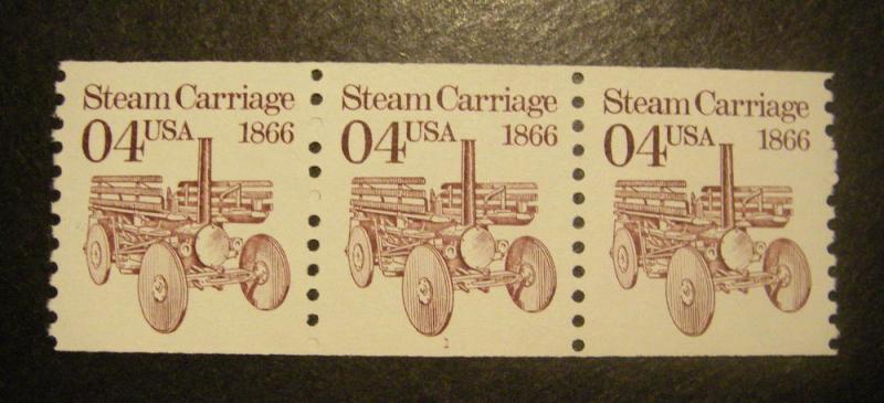 Scott 2451, 4 cent Steam Carriage, PNC3 #1, MNH Transportation Coil Beauty