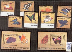 Tanzania 1988 Butterflies Set of 8 + 2 S/S Mi. 498/505 Bl. 81/2 MNH