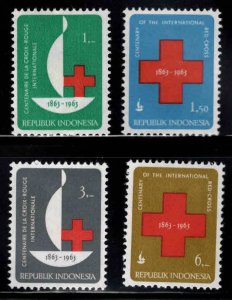 Indonesia Scott 600-603 MH* 1963 Red Cross set