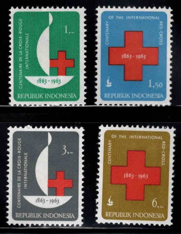 Indonesia Scott 600-603 MH* 1963 Red Cross set