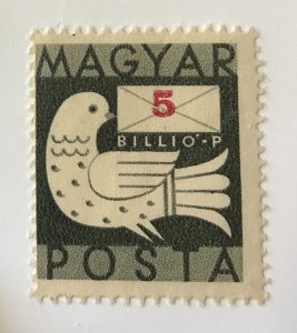 Hungary 1946 Scott 763 MH - 5 Billio.p, Dove and Letter