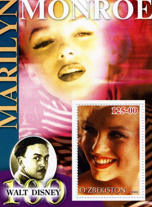 Uzbekistan 2002 Marilyn Monroe s/s mnh.vf Perforated