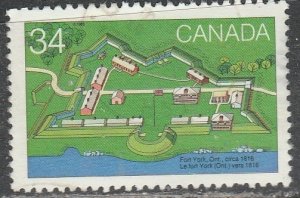 Canada   1052   (Fort York)      (O)   1985   Le $0.34