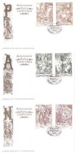 Poland 2000 FDC Stamps Scott 3528-3533 Master Thaddeus Adam Mickiewicz Literatur