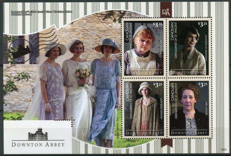 Canouan Grenadines St Vincent 2014 MNH Downton Abbey 4v M/S I TV Series Stamps