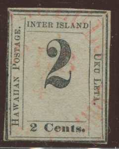 Hawaii 16a Used Numeral Stamp '2' at Top of Rectangle Variety w/PF Cert HZ97