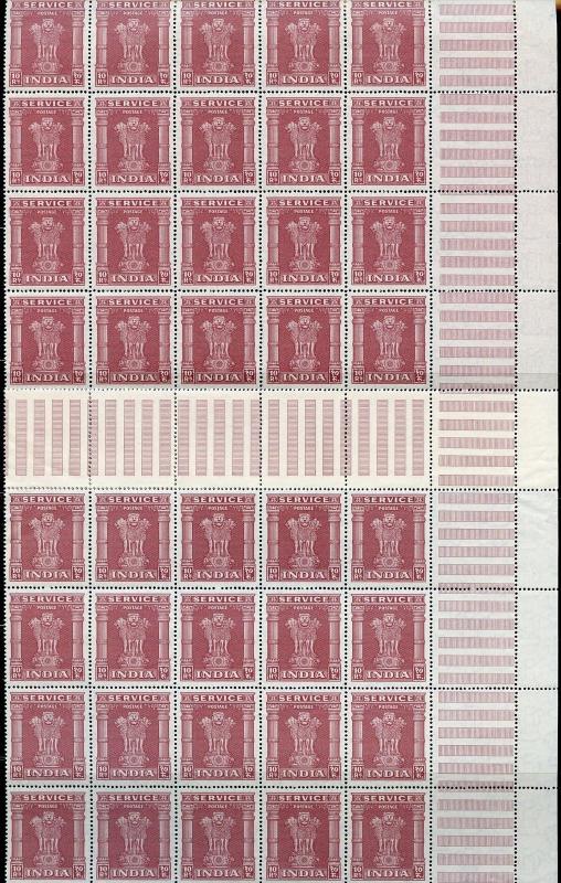 INDIA OFFICIALS SCOTT#O137/50 LOT OF  60 CPL SETS MINT NEVER HINGED--SCOTT $396