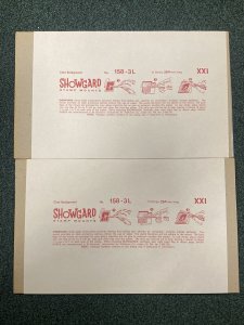 Showgard Stamp Mounts CLEAR #158-3 L 264mm -  10 Strips Group Of 2