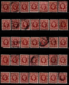 Great Britain #212~ Lot of 35 Stamps ~ Used + Fillers, MX  (1934)