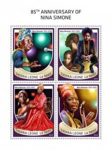 SIERRA LEONE - 2018 - Nina Simone - Perf 4v Sheet - MNH