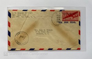 US LETTER AIRMAIL , POSTMARKED NAVY & NAVY CENSOR , WITH AHND INITIAL 