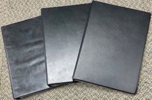 3 Used Nu Ace Cover Albums with 10 three pocket pages