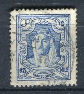 TRANSJORDAN; 1930s early Emir Hussein issue used hinged 15m. value