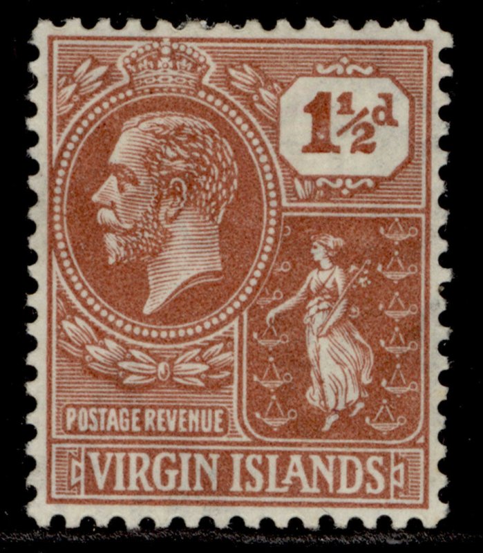 BRITISH VIRGIN ISLANDS GV SG91, 1½d venetian-red, M MINT.