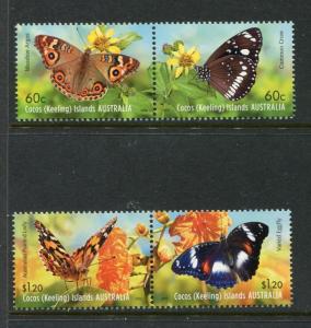 Cocos Islands 365-366, MNH, Insects Butterflies 2012. x23800