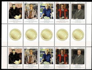 AUSTRALIA  2012 NOBEL PRIZE WINNERS  GUTTERSTRIP MNH