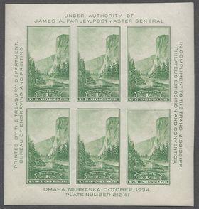 #751 1c Trans-Mississippi Expo S/S 1934 Mint NH OG