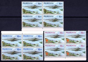 Philippines 1962 Sc#868/870 MOSQUITO-MALARIA-WHO-VOLCANO Block of 4 MNH