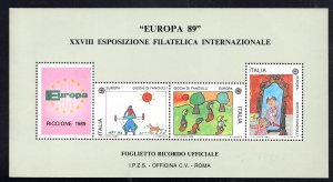 Souvenir sheet reproduction Europe 1989 issue