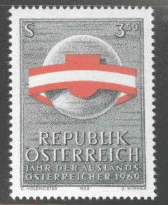 Austria Scott 845 MNH** 1969 Austria flagl stamp