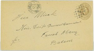 93513  - DUTCH INDIES  - POSTAL HISTORY: STATIONERY COVER  # 8 to GERMANY 1898