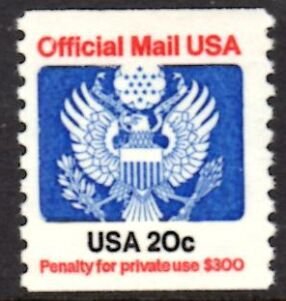 US Stamp #O135 MNH - Official Coil Single