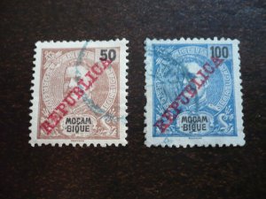 Stamps - Mozambique - Scott# 21, 2142 - Used Partial Set of 2 Stamps