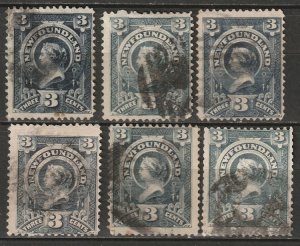 Newfoundland 1890 Sc 60 used selection shades