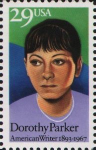 1992 Dorothy Parker Writer Single 29c Postage Stamp, Sc#2698, MNH, OG