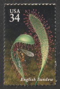 US 3531 Carnivorous Plants English Sundew 34c single MNH 2001