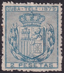 Cuba 1879 telégrafo Ed 47 telegraph MH*