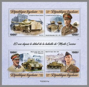 TOGO 2023 MNH WWII 80th anniversary of the Battle of Monte Cassino M/S #311a