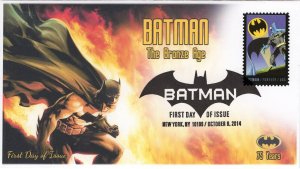 AO-4933-3B, 2014, Batman, Bronze Age, Add-on Cachet, Pictorial Postmark, First D