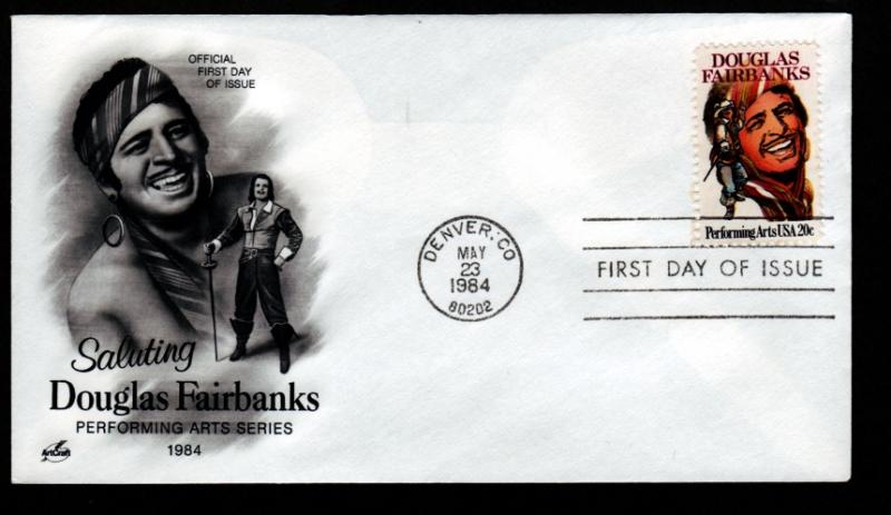 U.S. 1984 FDC Douglas Fairbanks!